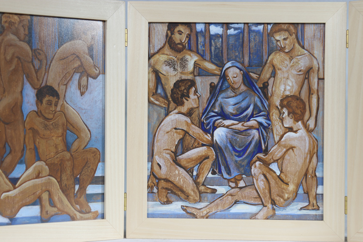 Triptych, panenka marie mezi apoštoly, Lištica