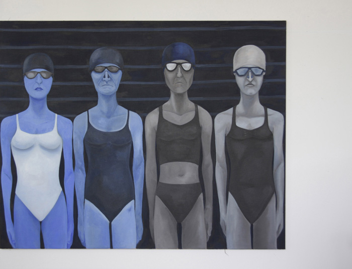 female swimmers painting, Lištica