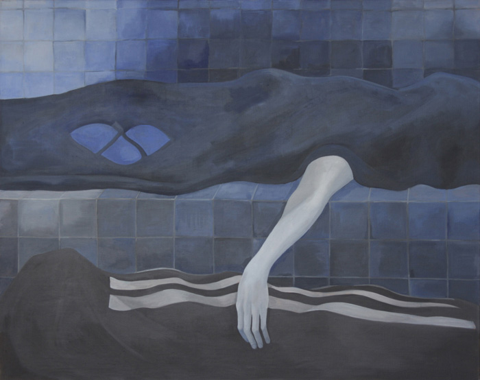 female swimmers painting, Lištica