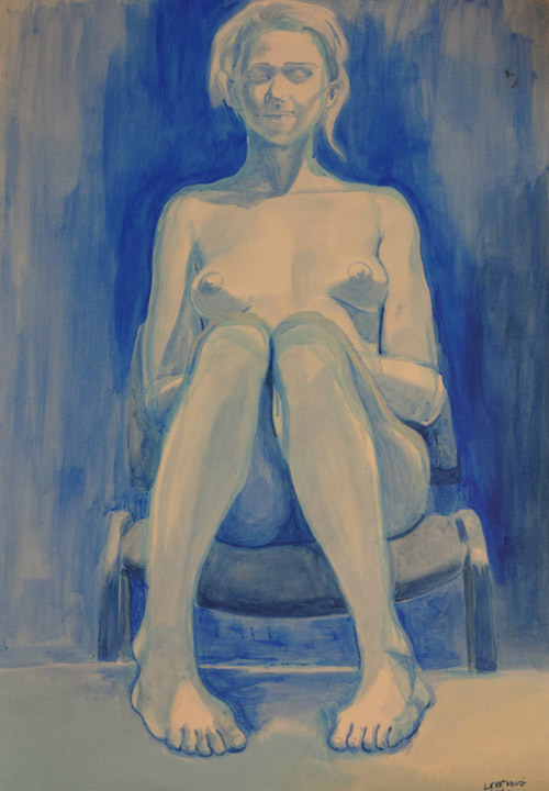 acrylic painting, figure painting, naked model, Lištica