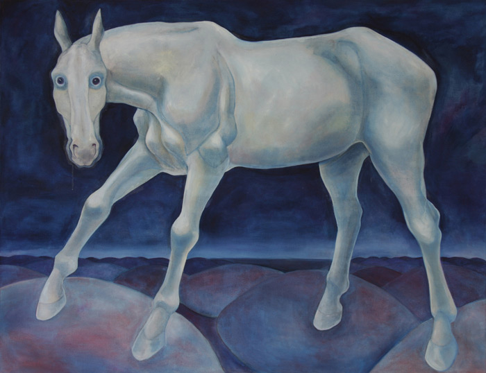 oil painting of a horse, lištica