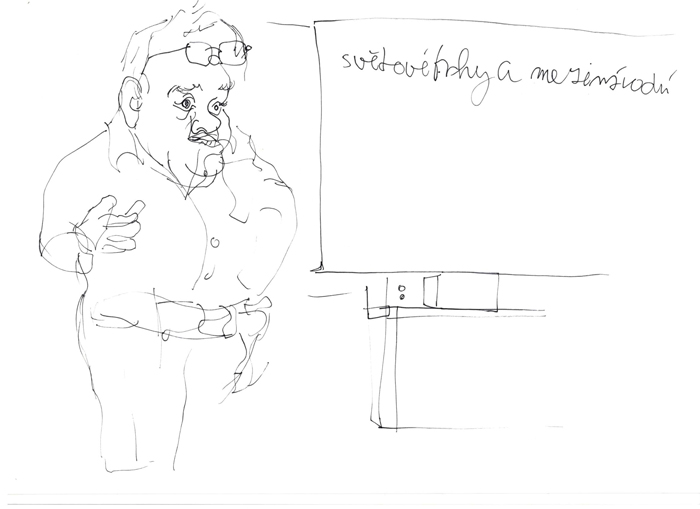 Fix, studenti střední školy, karikatura, portrét, Lištica